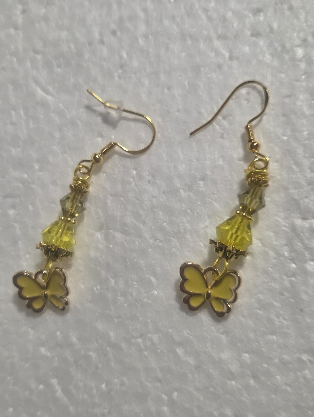 Handcrafted Yellow Butterfly Drop Earrings - Women Jewelry